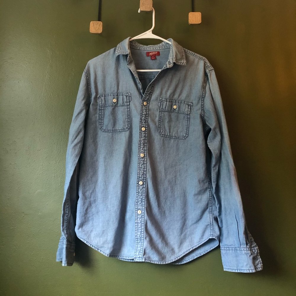 Unisex denim button up